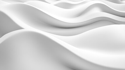 Obraz premium Blank White Background. Wavy Black and White 3D Wallpaper with Modern Abstract Design