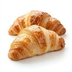 delicious croissants isolated on white background