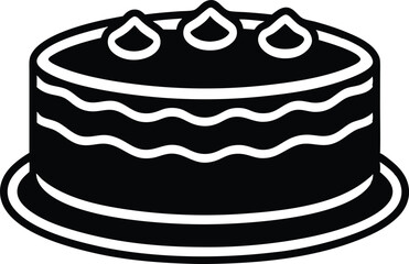 Cake Silhouette Vector Icon for Dessert Designs, Elegant Cake Silhouette Vector Icon for Celebrations, Stylish Cake Silhouette Icon for Event Decorations.