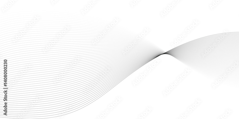 Poster abstract wavy grey stream element for design on transparent background isolated. frequency sound wav