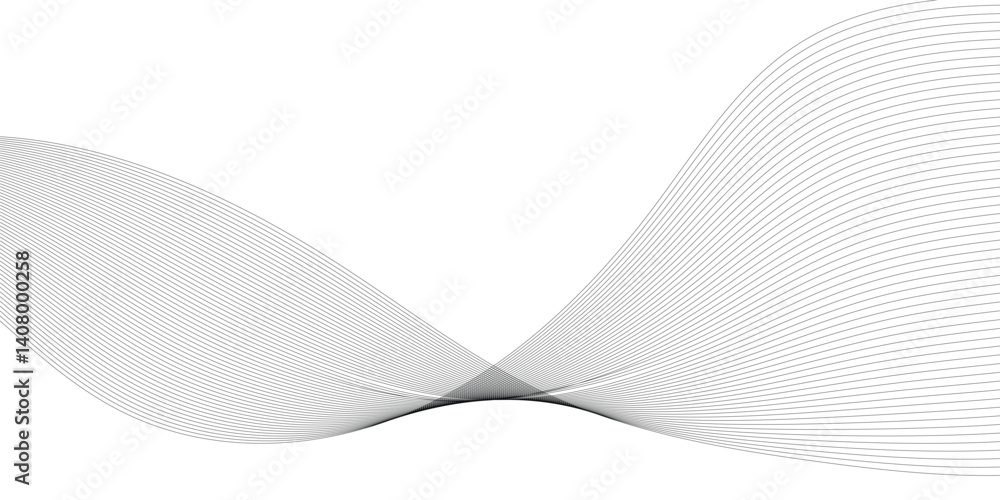 Poster abstract frequency sound wavy, twisted curve lines with blend effect. technology abstract wavy curve