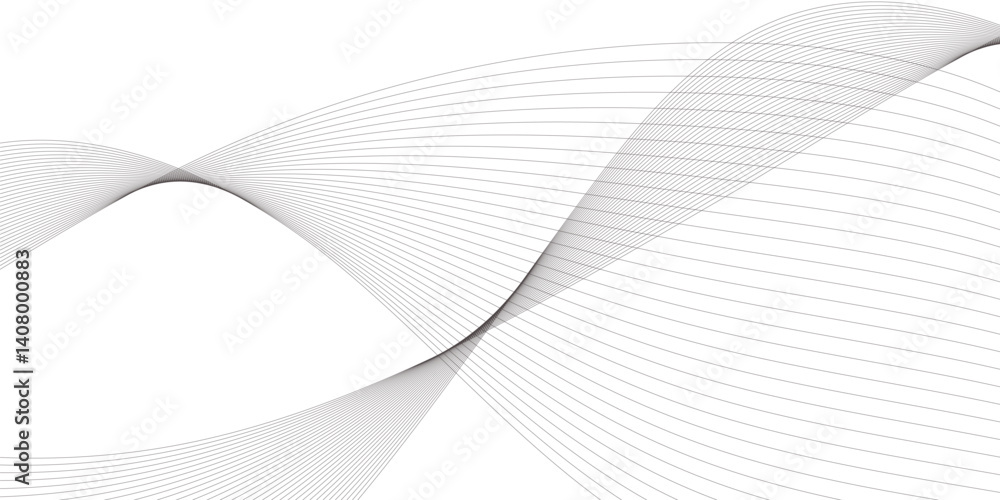 Poster abstract grey wavy lines background. digital frequency track equalizer. abstract frequency sound wav