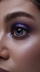 close up of female eye