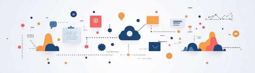 Obraz premium AI Driven Marketing and Sales Strategies Abstract Vector Illustration