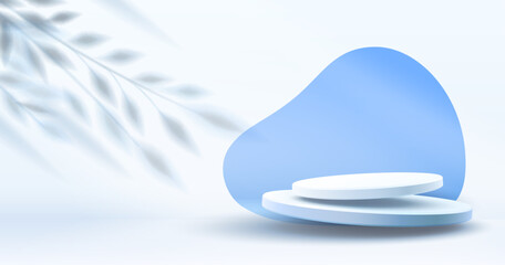 Space with shadow from plant on wall, scene with bright light from the window. Vector illustration