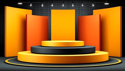 Orange & Black Podium Stage