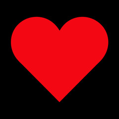 red heart on black background