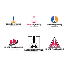 Laser Cutting Machine Logo Design Icon Vector Illustration, CNC Laser Machine Head logo, Laser Engraving Machine.