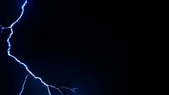 Dramatic lightning strikes illuminate night sky with electric energy