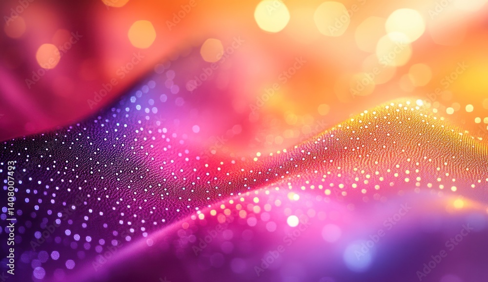 Poster vibrant colorful abstract background with shimmering lights and flowing waves of fabric texture