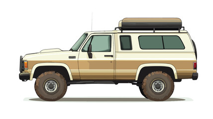 Fototapeta premium Adventure SUV Off-Road Truck Isolated on White Background