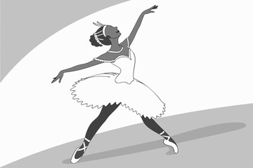 Coloring Pages, a joyful dancer twirling in a tutu, colorless, uncolored, black and white