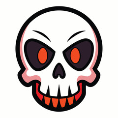 Halloween skulls isolated clipart on white background