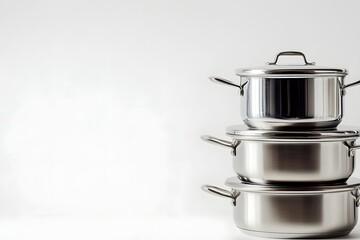 Stacked Stainless Steel Pots