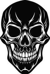 Fototapeta premium Skeleton Head Silhouette Vector | Skull Icon Design