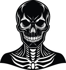 Skeleton Head Silhouette Vector | Skull Icon Design