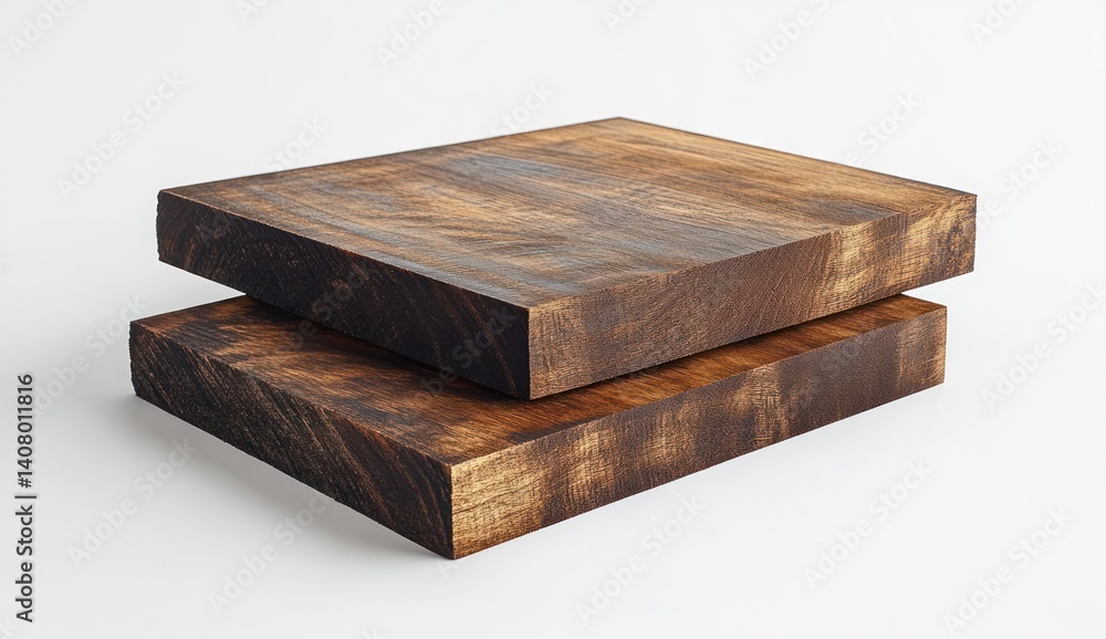 Poster rustic wooden planks displaying natural grain patterns and textures on a clean white background