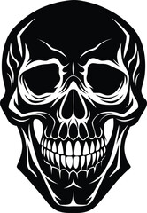 Obraz premium Skeleton Head Silhouette Vector | Skull Icon Design