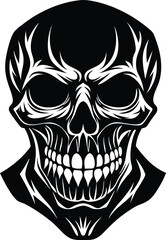 Obraz premium Skeleton Head Silhouette Vector | Skull Icon Design
