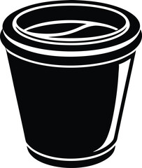 Coffee Silhouette Icon – Minimal Black Cup Vector, Hot Coffee Cup Silhouette – Beverage Icon Design, Coffee Mug Silhouette Vector, Coffee Drink Icon.