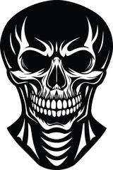 Obraz premium Skeleton Head Silhouette Vector | Skull Icon Design