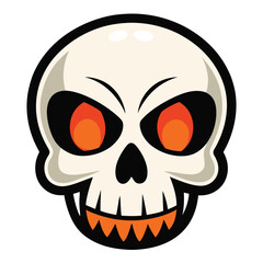 Halloween skulls isolated clipart on white background