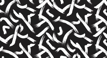 Monochrome Brushstrokes: Abstract Art in Black and White AI Generated