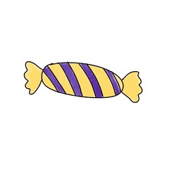 Kids drawing birthday yellow purple sweet candy