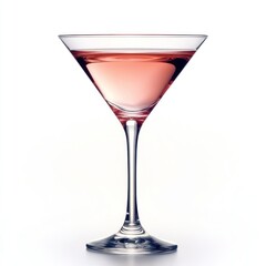 Elegant pink cocktail in a stylish martini glass on a clean white background showcasing refreshing mixology art