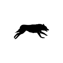 Wolf silhouette icon vector