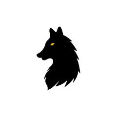 Wolf silhouette icon vector