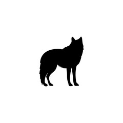 Wolf silhouette icon vector