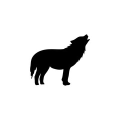 Wolf silhouette icon vector