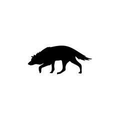 Wolf silhouette icon vector