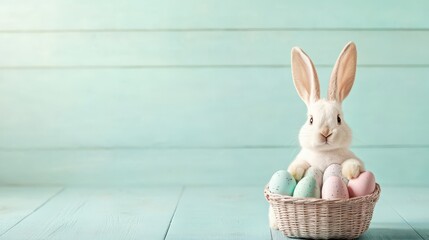 Bunny courier delivering taxed Easter baskets