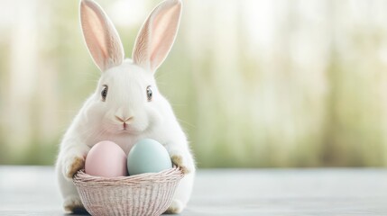 Bunny courier delivering taxed Easter baskets
