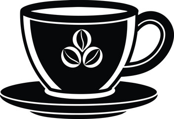 Coffee Silhouette Icon – Minimal Black Cup Vector, Hot Coffee Cup Silhouette – Beverage Icon Design, Coffee Mug Silhouette Vector, Coffee Drink Icon.