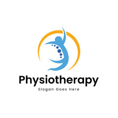 Physiotherapy logo design. Orthopedic spine and physiotherapy logo design vector template.