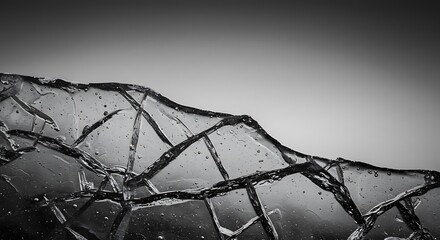 Shattered Serenity: Monochrome Glass Fracture AI Generated