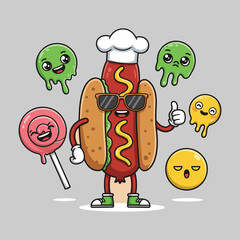 hot dog cartoon character