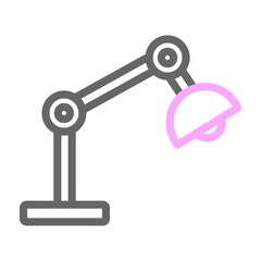 Table Lamp Vector Line Lt Pink Grey Icon Design