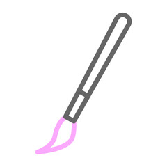 Paint Brush Vector Line Lt Pink Grey Icon Design