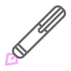 Fountain Pen Vector Line Lt Pink Grey Icon Design