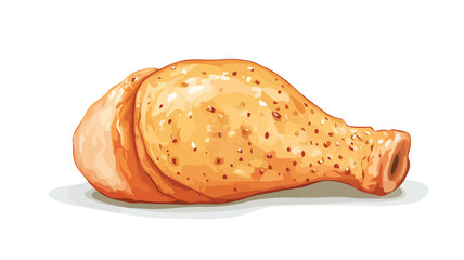 Professional Chicken Thigh Flat Vector Design on White Background
