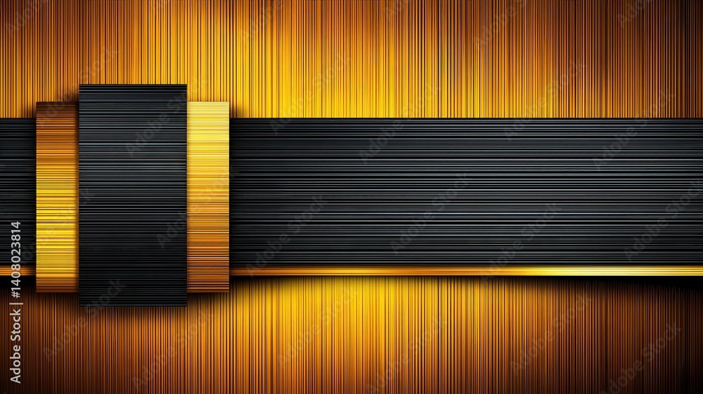 Poster abstract golden and black background with smooth lines and gradients for digital design
