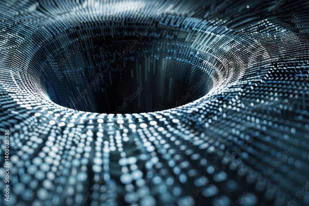 Fototapete Abstract Digital Vortex, mesmerizing journey into the depths of data streams.