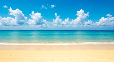 Obraz premium Azure Serenity: Beach, Sky, and Gentle Waves AI Generated