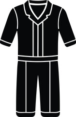 Naklejka premium Cricket Uniform Mockup Silhouette Icon – Sportswear Vector, Cricket Jersey and Pants Mockup, Cricket Sports Kit Vector – Uniform Silhouette Template, Cricket Apparel Silhouette – Editable Mockup Icon.