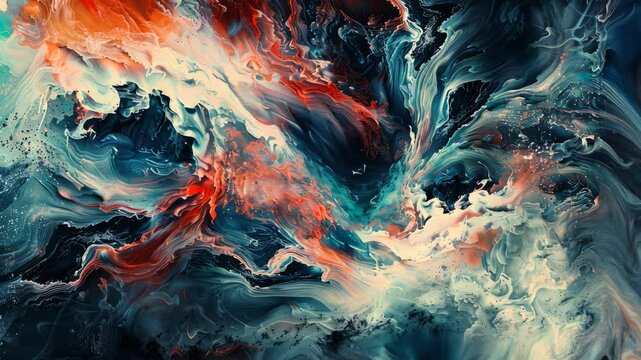 Abstract painting that evokes emotions through color and texture, inviting viewers to interpret and construct their own narratives within the ambiguous forms