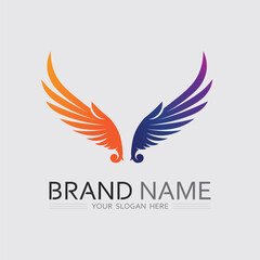 Obraz premium Wings logo and animal wings icon sign stock logo design graphic illustration